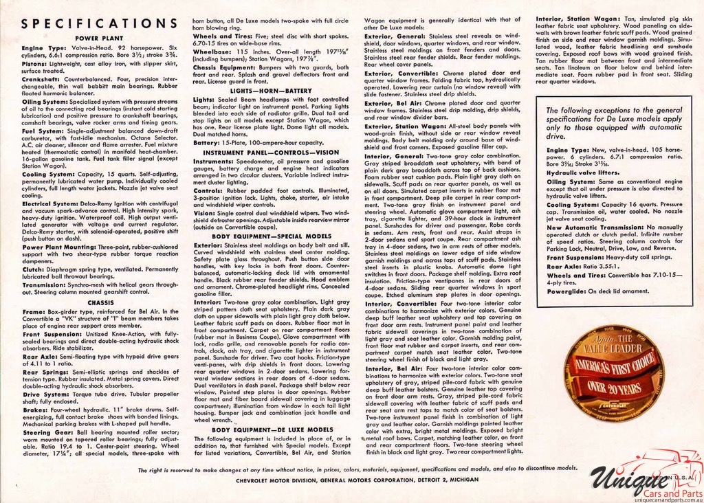 1951 Chevrolet Full-Line Brochure Page 4